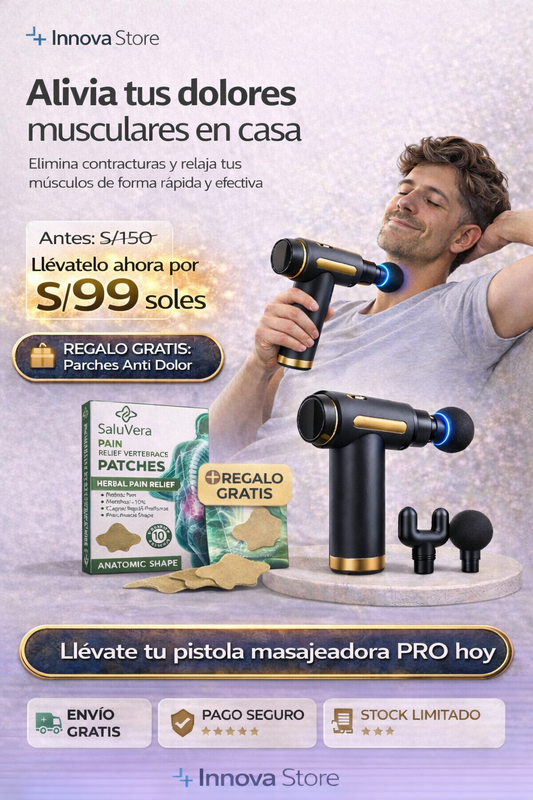 Pistola Masajeadora + parche anti dolor